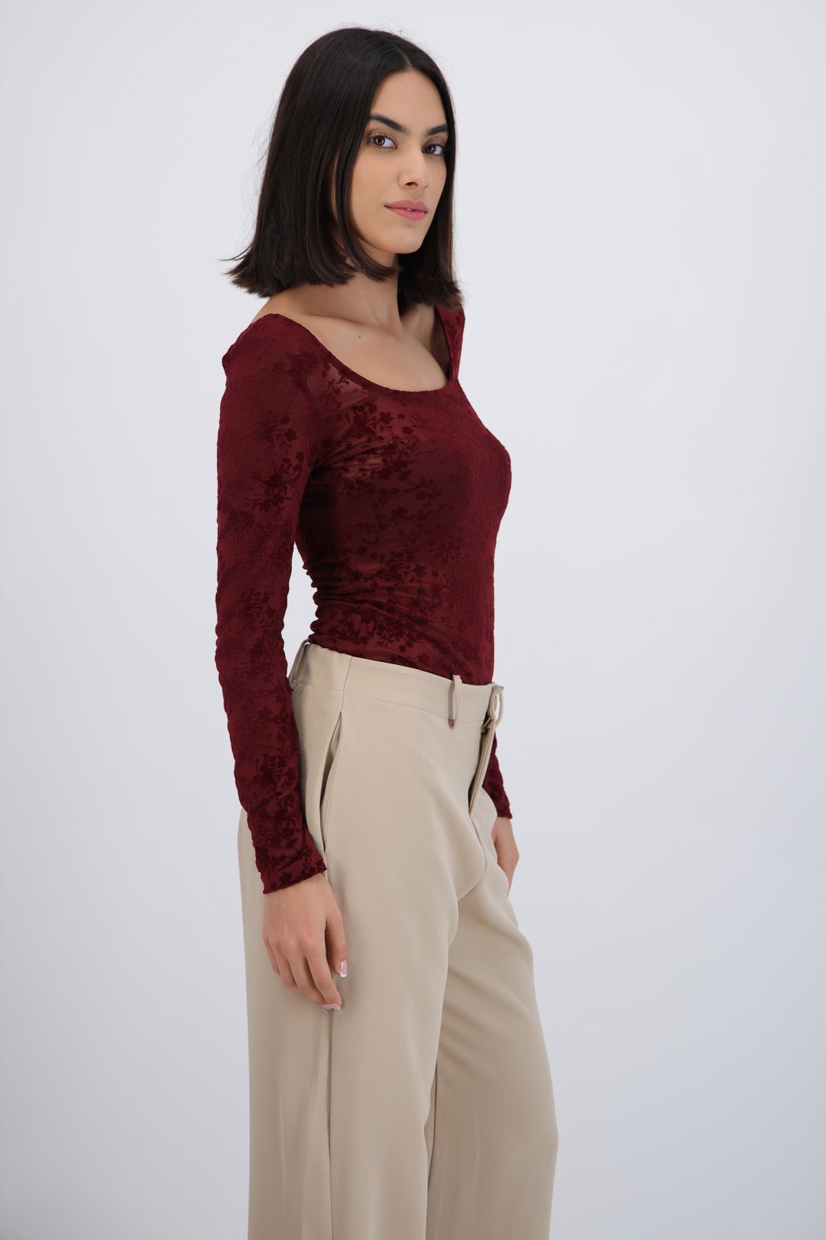 Body escote redondo mesh VINO