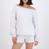 Sudadera oversized con escote barco