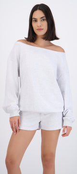 Sudadera oversized con escote barco