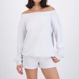 Sudadera oversized con escote barco