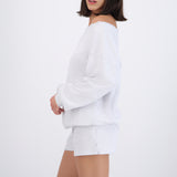Sudadera oversized con escote barco