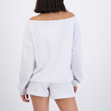 Sudadera oversized con escote barco