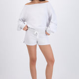 Short corto liso con cintura jareta