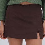 Falda mini lisa abertura
