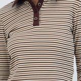 Top manga larga cuello polo rayas