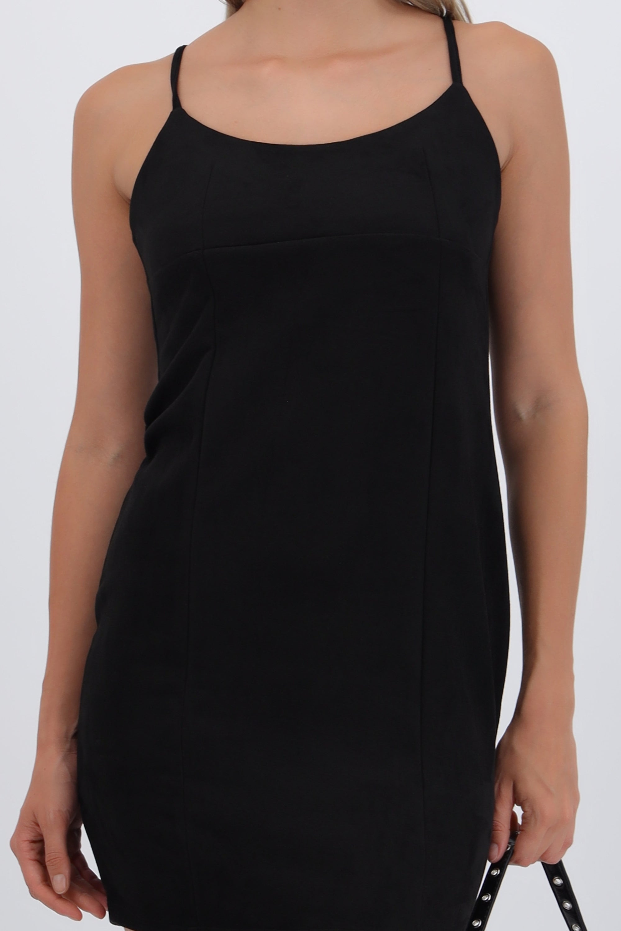 Vestido mini tirantes suede
