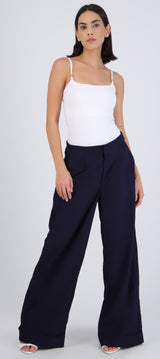 Pantalón amplio detalle pretina alta