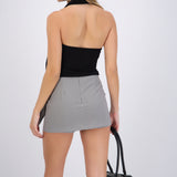 Top detalle corbata flecos