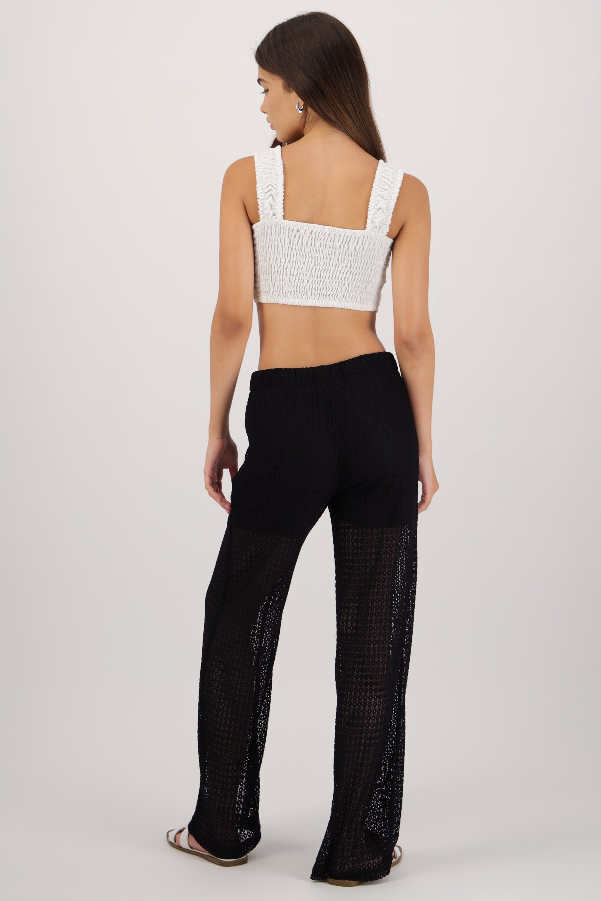 Pantalon textura con short interno NEGRO