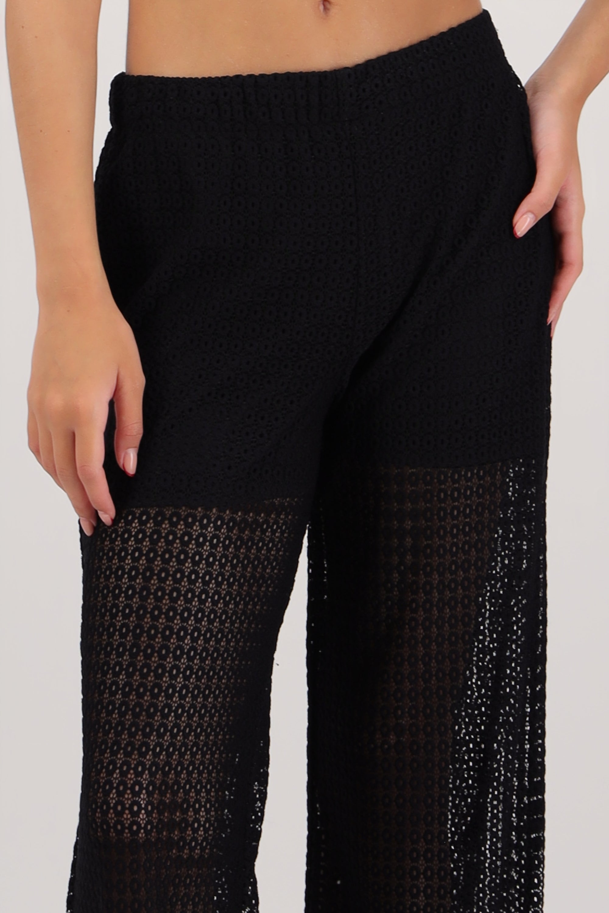 Pantalon textura con short interno NEGRO