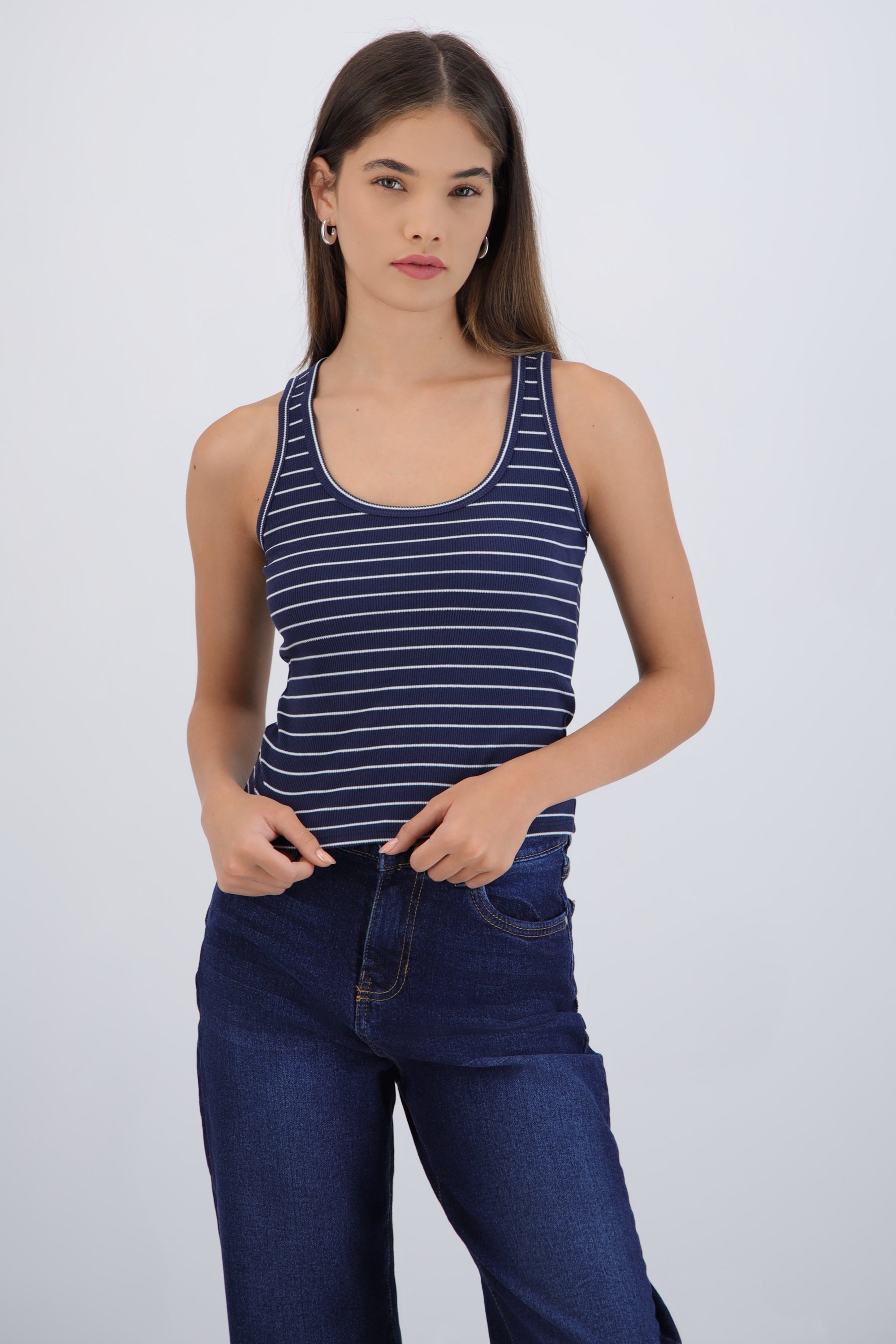 Top tirantes rib rayas