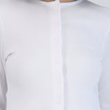 Top manga larga rib detalle botones