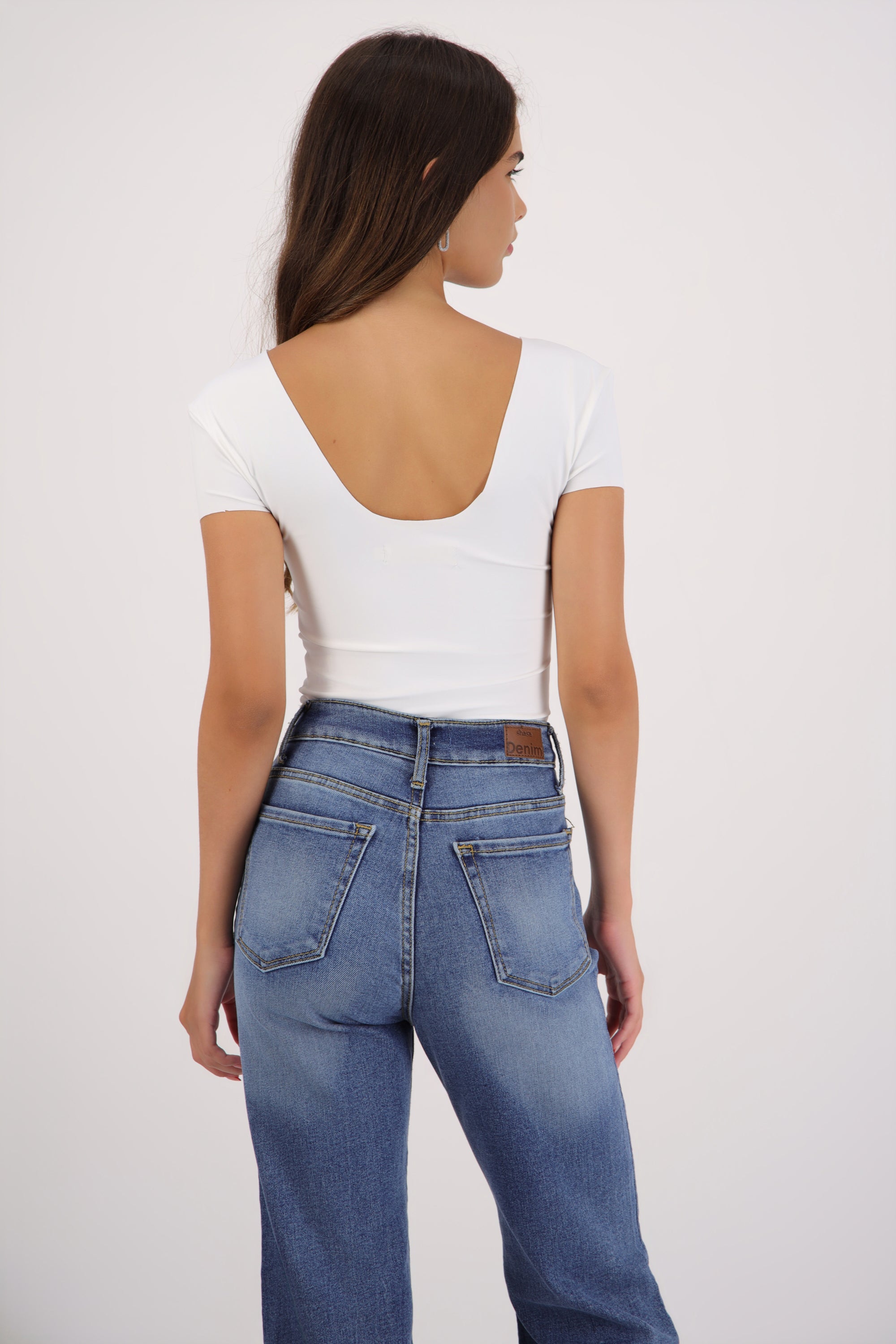 Bodysuit manga corta liso seamless BLANCO