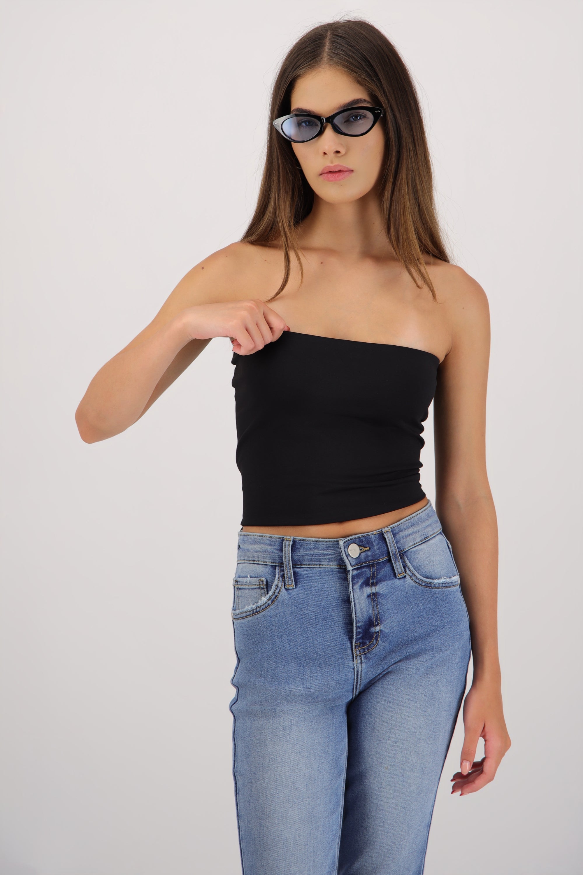 Top tubo liso NEGRO