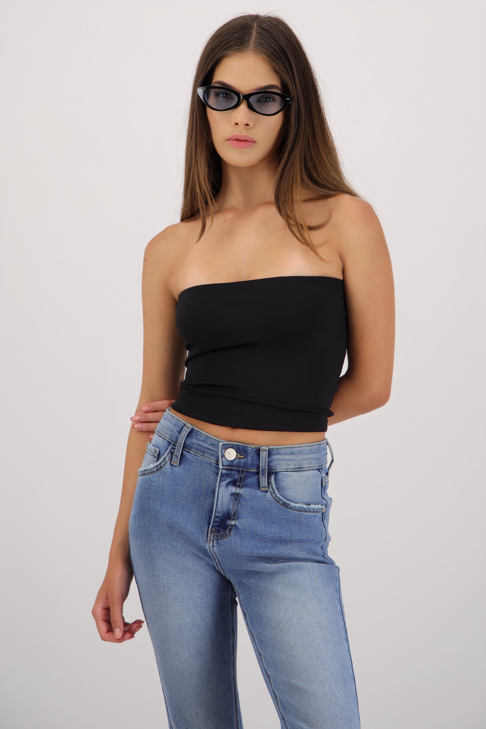 Top tubo liso NEGRO