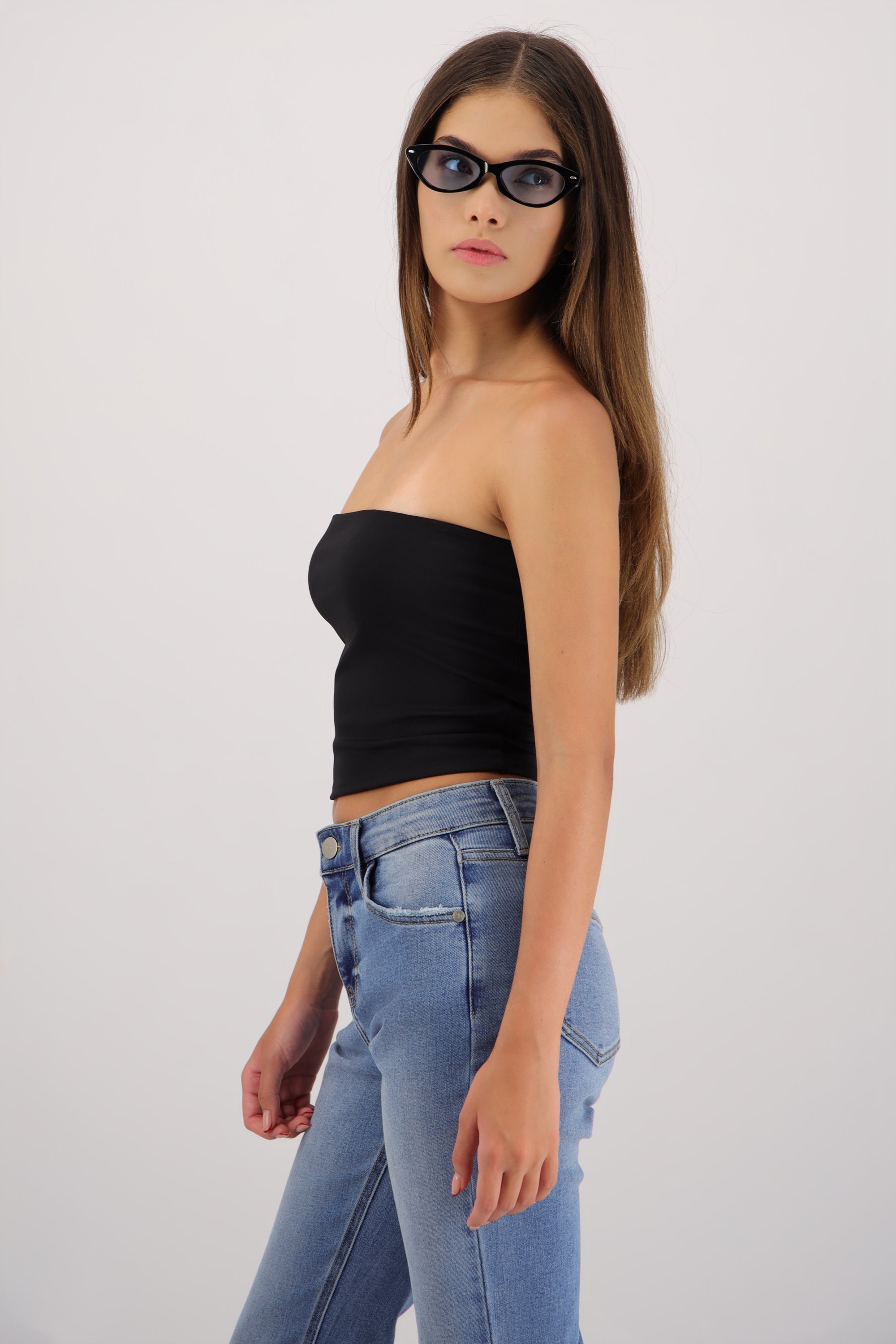 Top tubo liso NEGRO