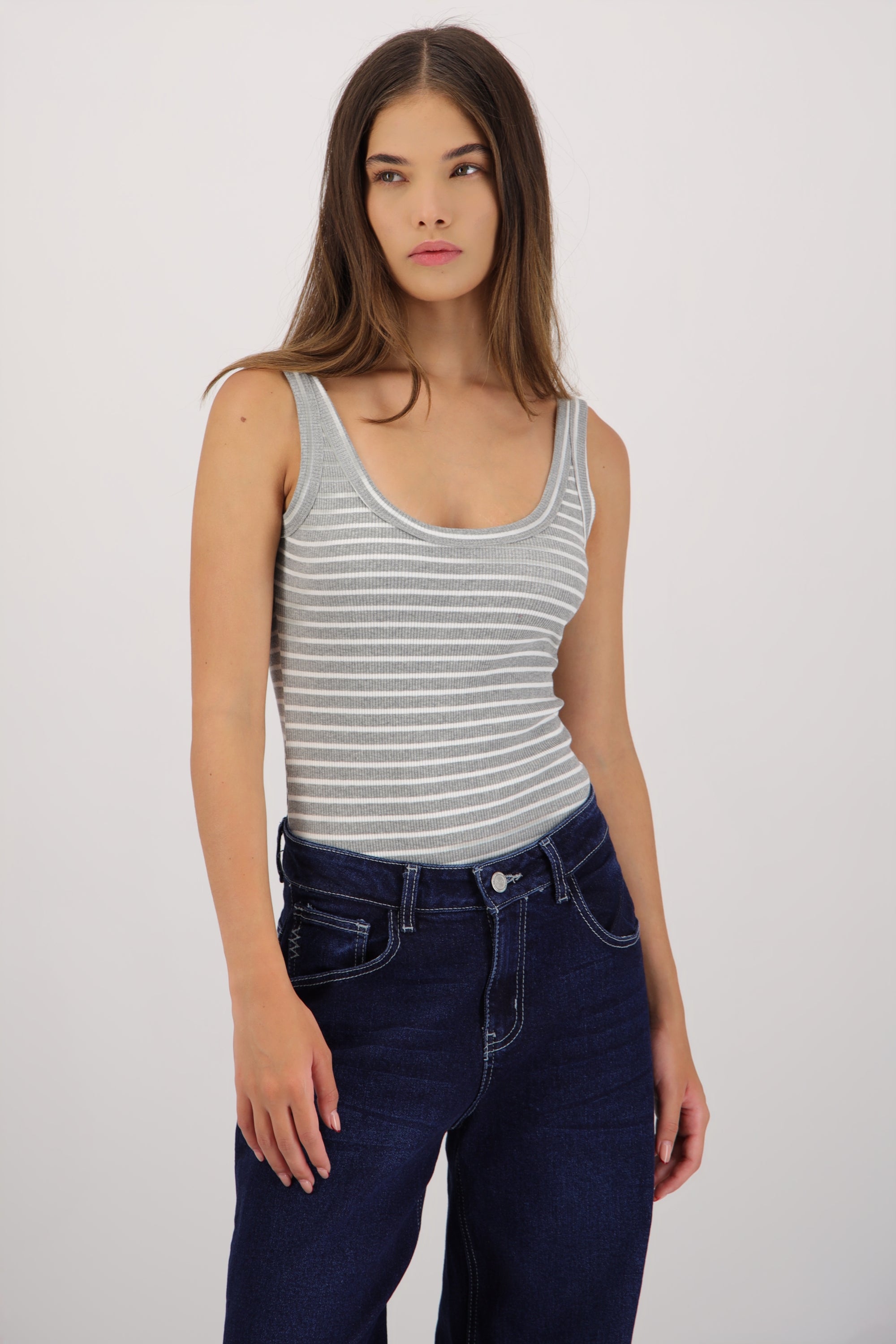 Bodysuit tirantes rayas GRIS COMBO