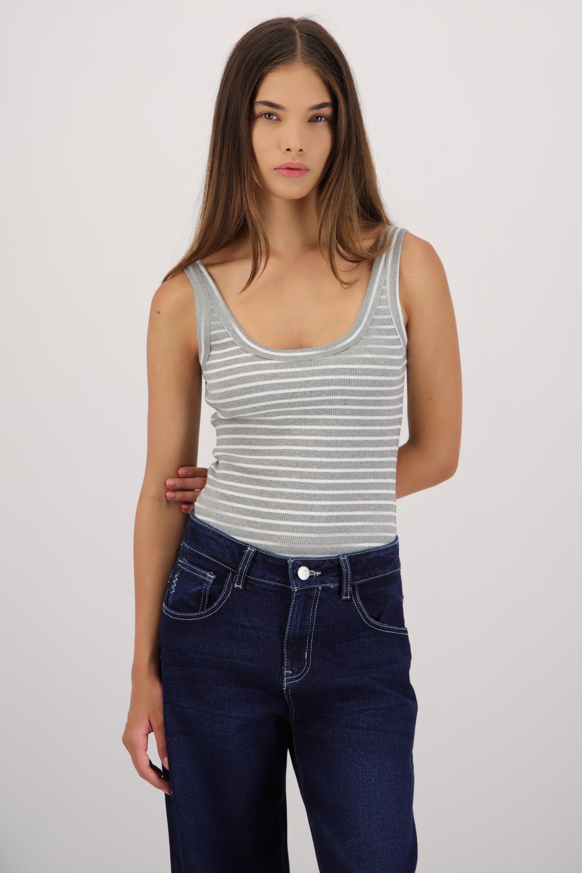 Bodysuit tirantes rayas GRIS COMBO