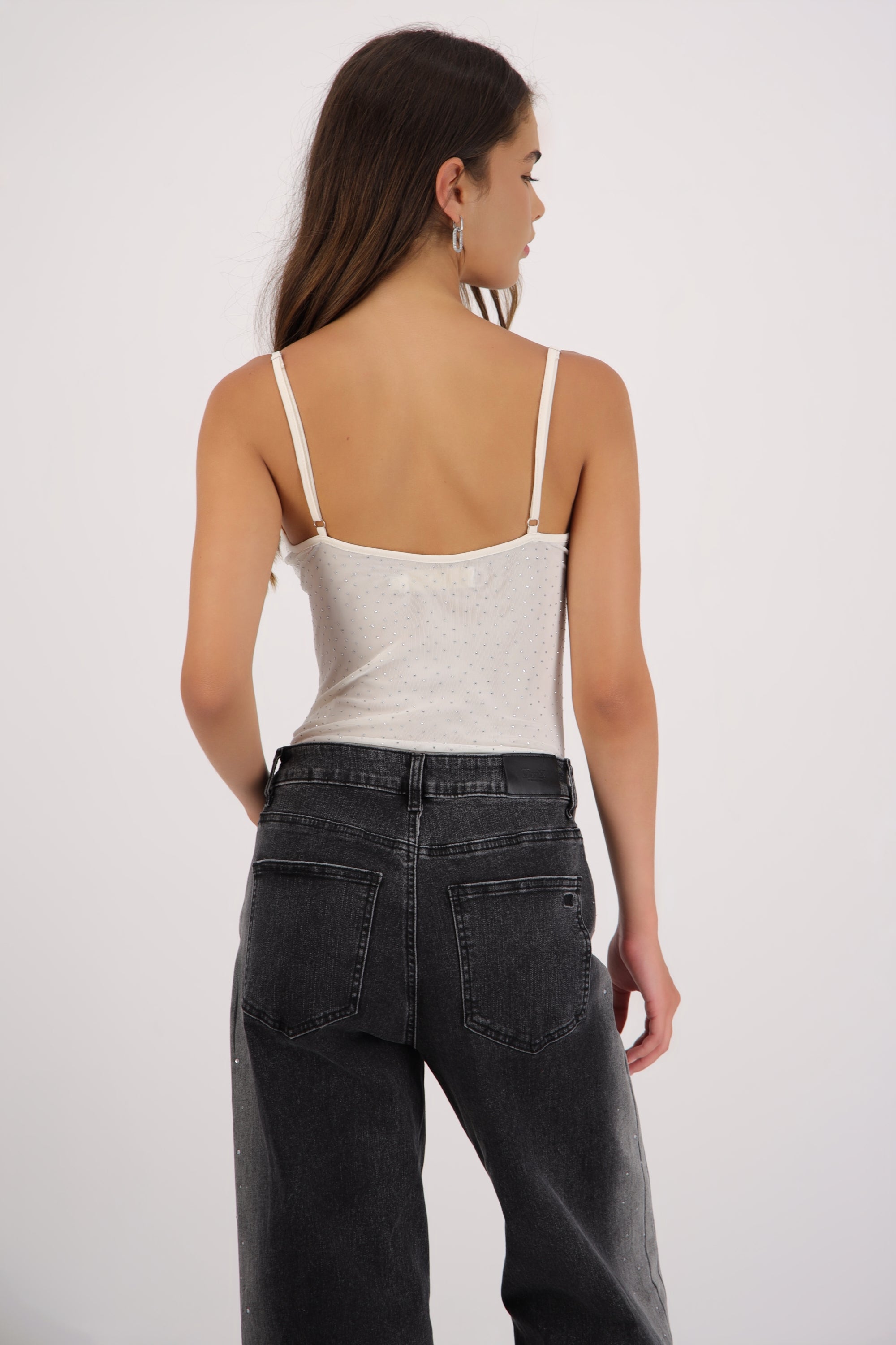 Bodysuit de tirantes con brillos BLANCO