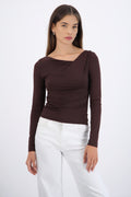 Top manga larga escote columpio