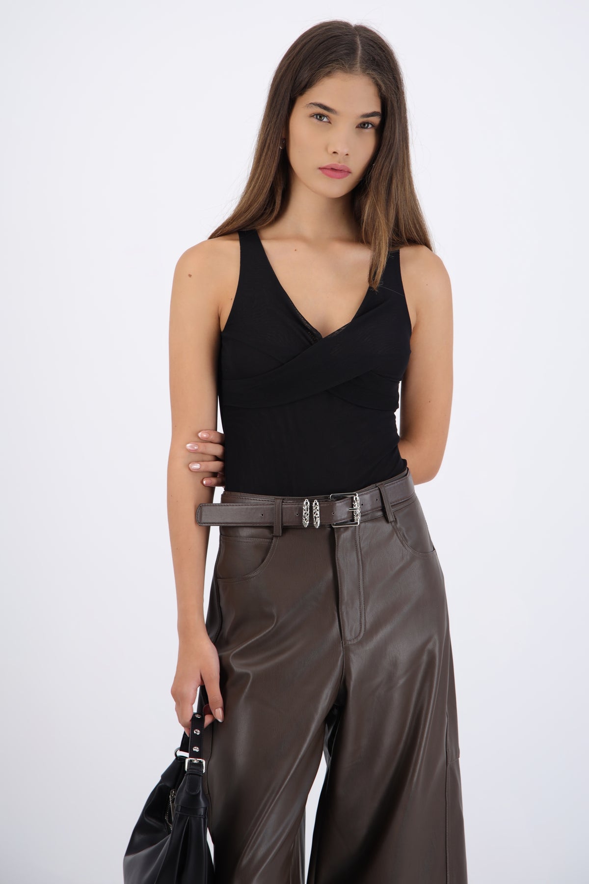 Bodysuit detalle cruce escote NEGRO