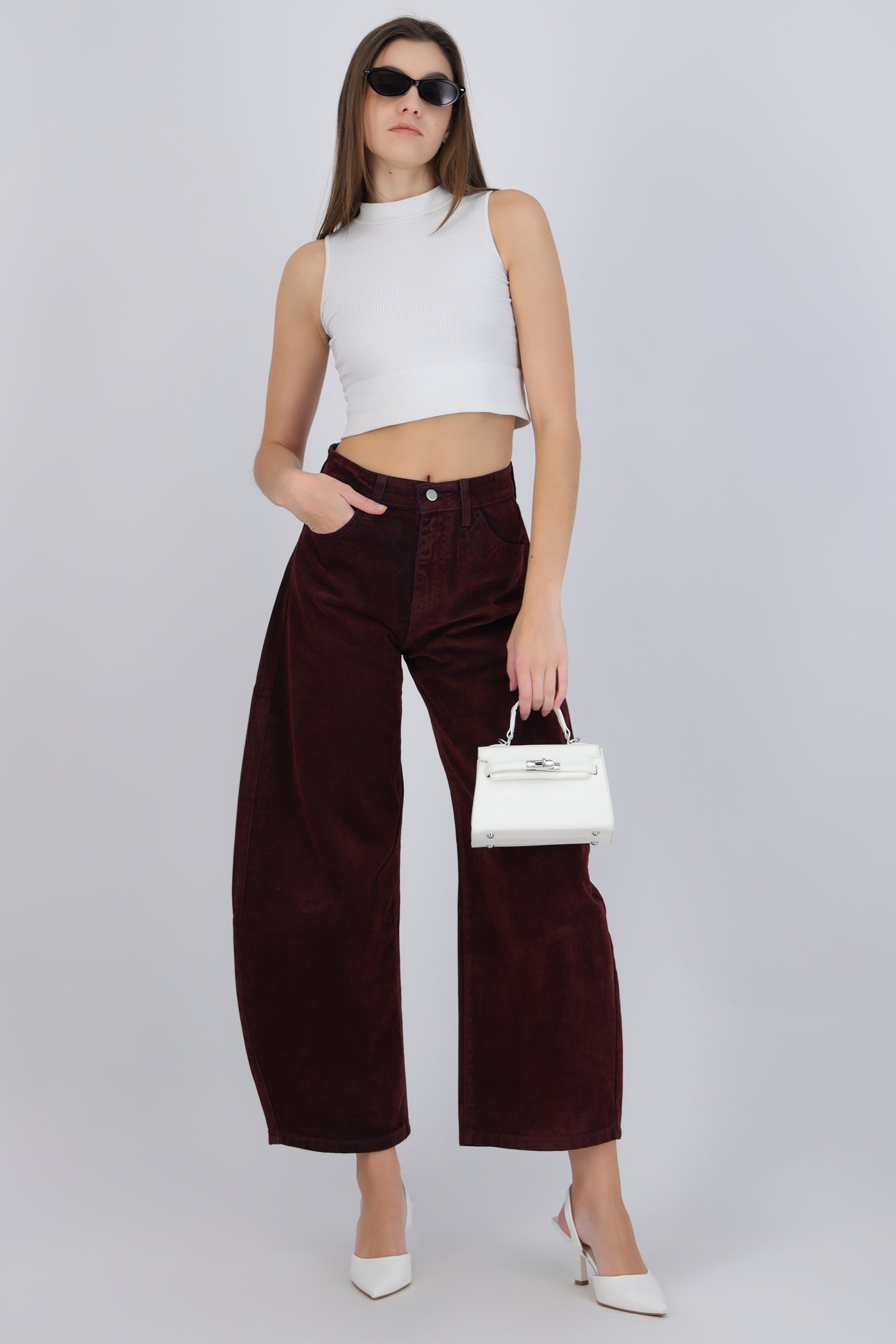 Jeans barrel velvet