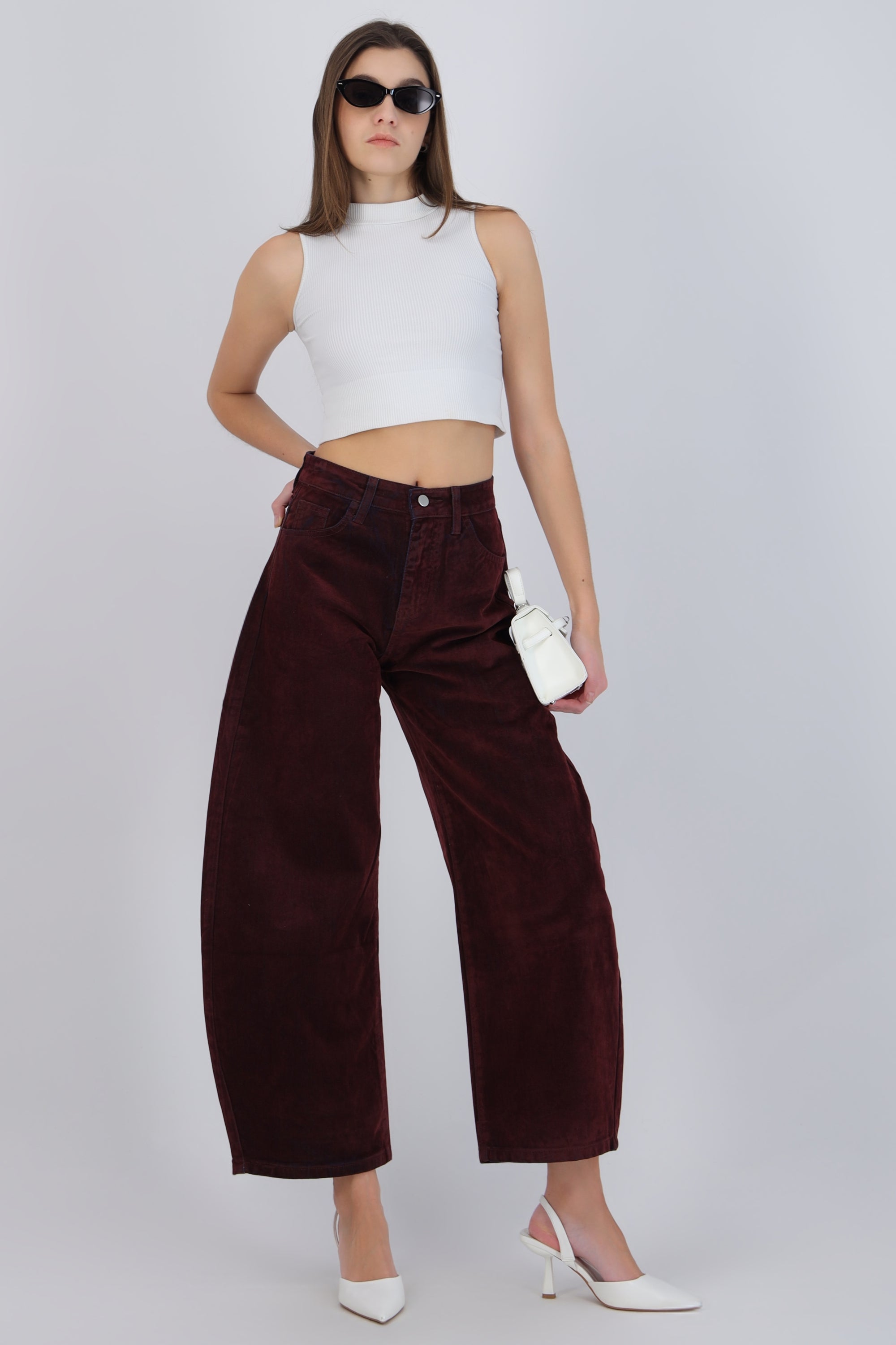 Jeans barrel velvet