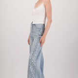 Jeans wide leg full estoperoles