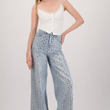 Jeans wide leg full estoperoles