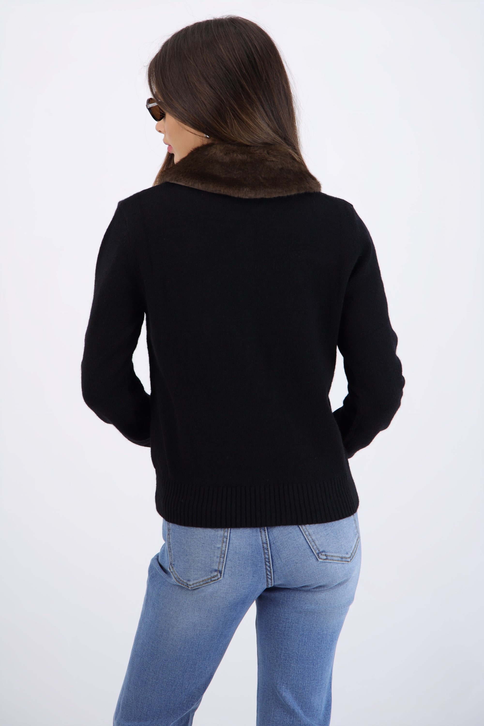 Cárdigan botones cuello fur