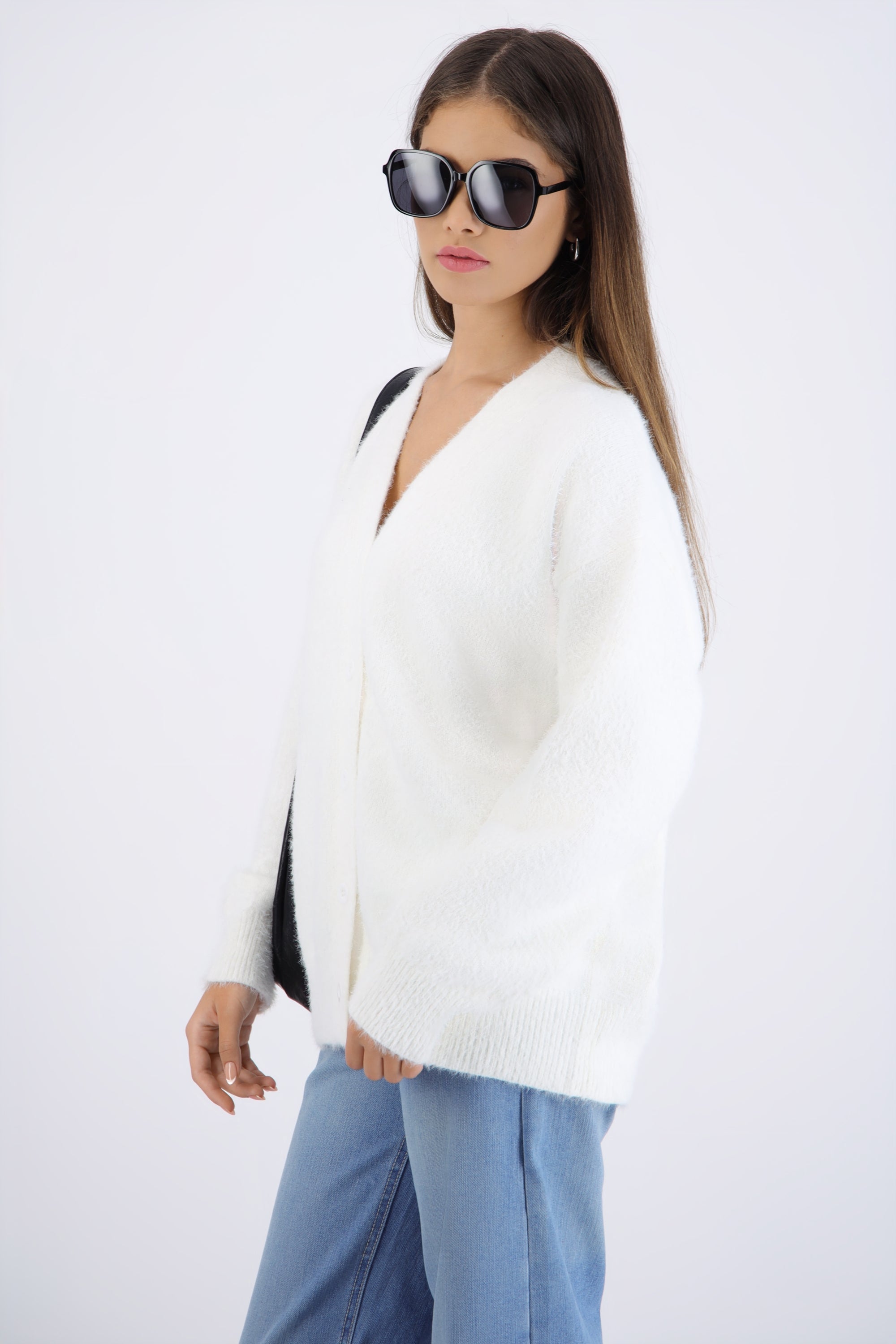 Cárdigan oversize suave HUESO
