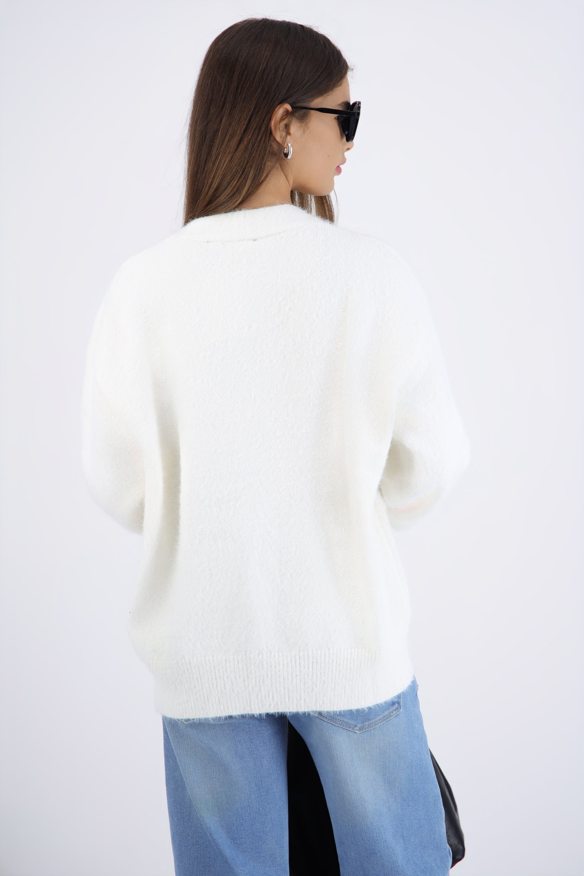 Cárdigan oversize suave HUESO