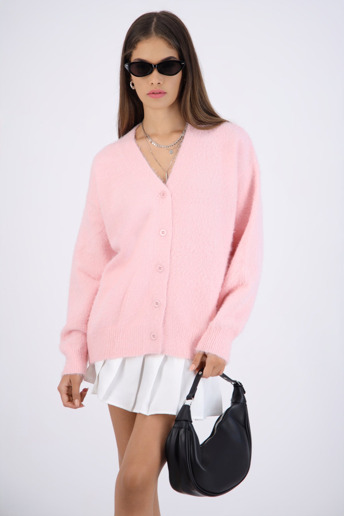 Cárdigan oversize suave ROSA PASTEL