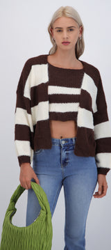 Set cardigan y top suave líneas