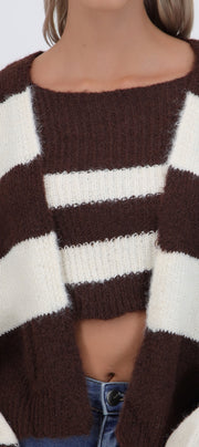 Set cardigan y top suave líneas