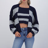 Set cardigan y top suave líneas