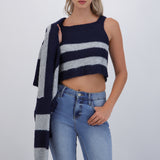 Set cardigan y top suave líneas