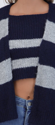 Set cardigan y top suave líneas