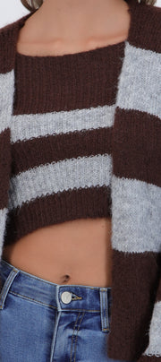 Set cardigan y top suave líneas