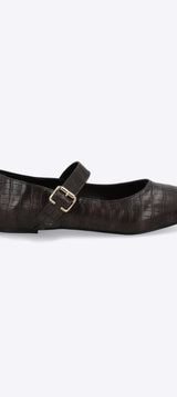 Flat maryjane croco