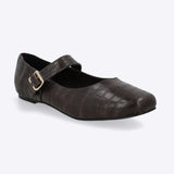 Flat maryjane croco