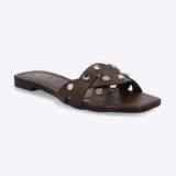 Sandalia tiras cruzadas studs