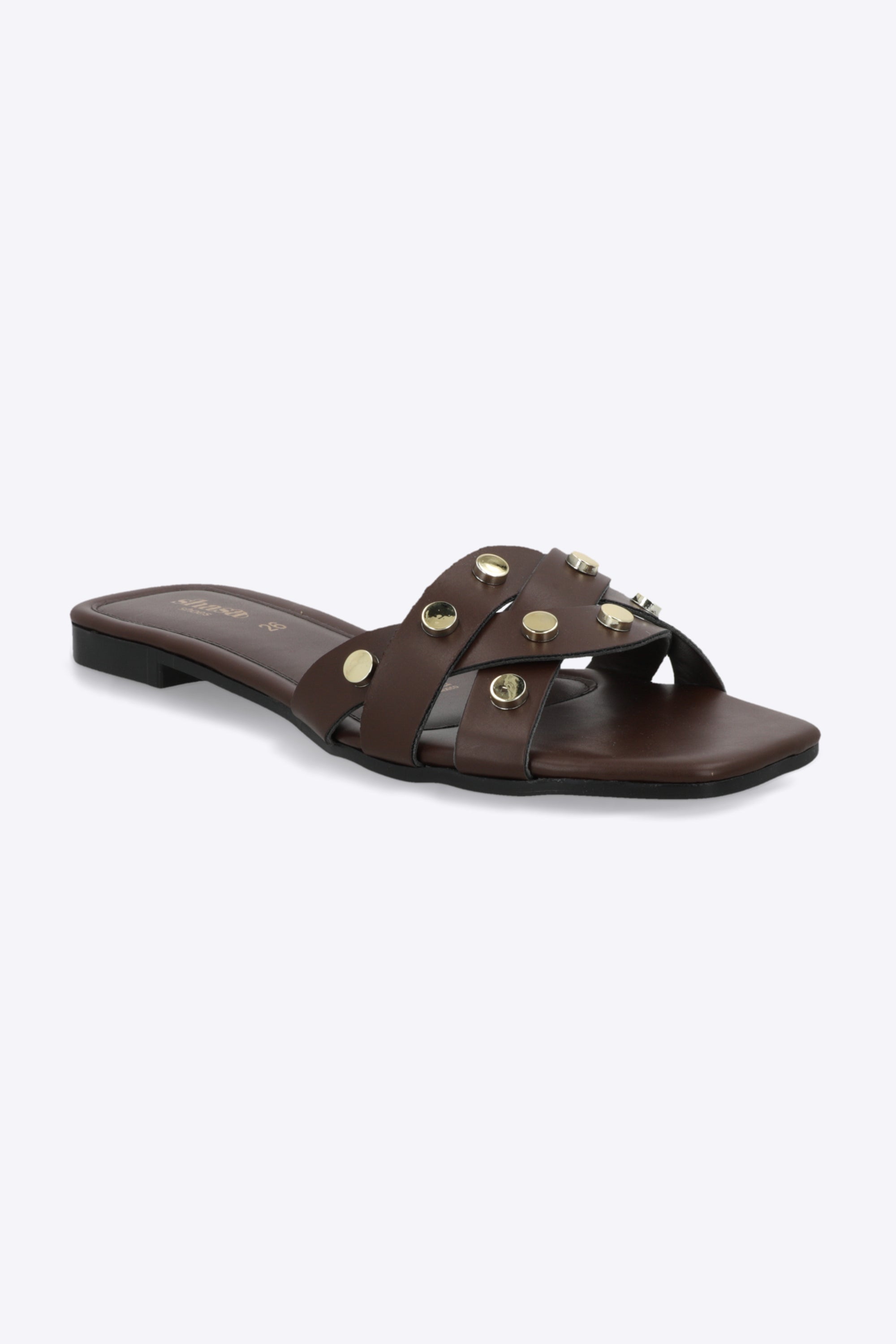 Sandalia tiras cruzadas studs