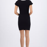 Vestido manga corta detalle escote