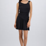Vestido mini drapeado detalle herraje