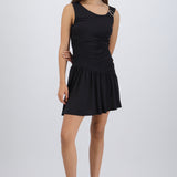 Vestido mini drapeado detalle herraje