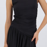 Vestido mini drapeado detalle herraje