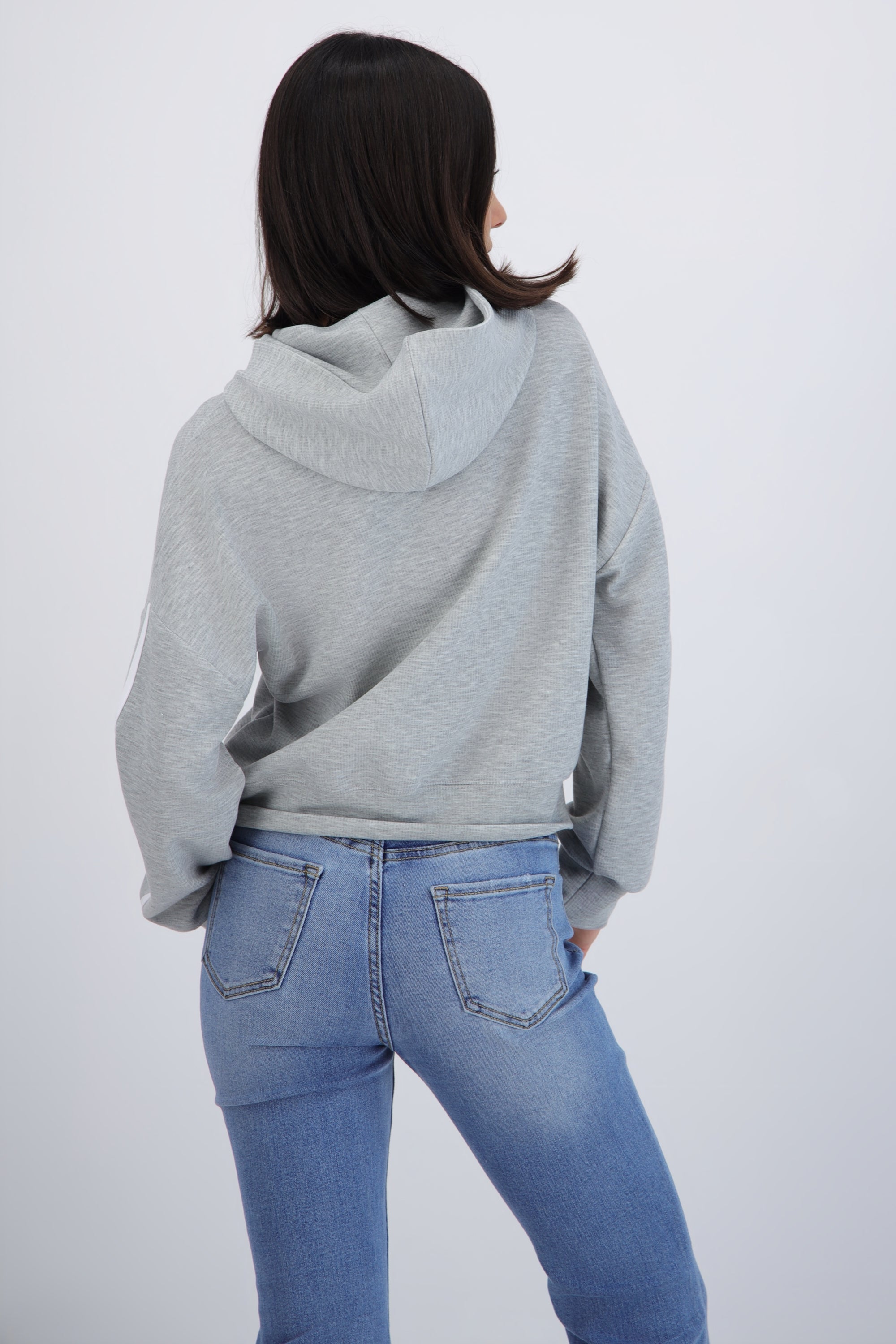 Sudadera con gorro ligera GRIS CLARO