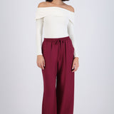 Pantalón amplio liso con resorte