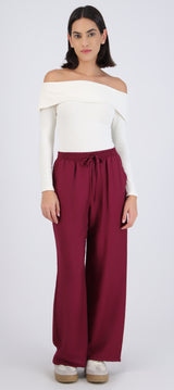 Pantalón amplio liso con resorte